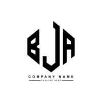 design del logo della lettera bja con forma poligonale. bja poligono e design del logo a forma di cubo. bja esagonale modello logo vettoriale colori bianco e nero. bja monogramma, logo aziendale e immobiliare.