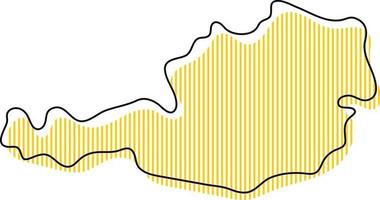 mappa stilizzata semplice dell'icona dell'austria. vettore