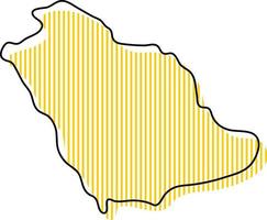 mappa stilizzata semplice dell'icona dell'arabia saudita. vettore