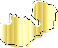 mappa stilizzata semplice dell'icona dello zambia. vettore