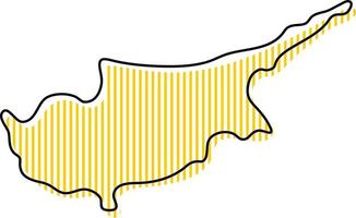 mappa stilizzata semplice dell'icona di cipro. vettore