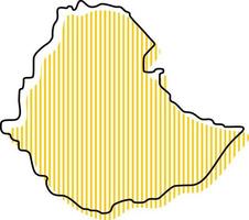 mappa stilizzata semplice dell'icona dell'Etiopia. vettore