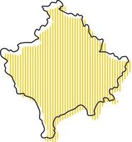 mappa stilizzata semplice dell'icona del Kosovo. vettore