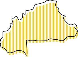 mappa stilizzata semplice dell'icona del burkina faso. vettore