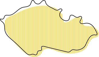 mappa stilizzata semplice dell'icona ceca. vettore