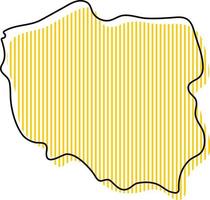 mappa stilizzata semplice dell'icona della polonia. vettore