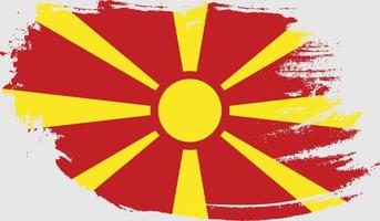 bandiera macedonia con texture grunge vettore