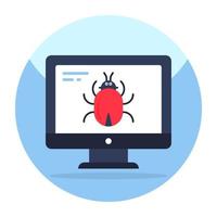 icona del design perfetto del bug online vettore