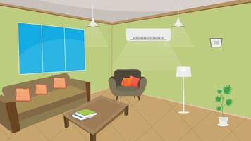 interior design del soggiorno con mobili vettore