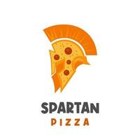 logo semplice dell'illustrazione della pizza spartana vettore