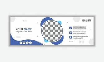 modello di firma e-mail o piè di pagina e-mail e design della copertina dei social media personali vettore