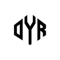 oyr lettera logo design con forma poligonale. oyr poligono e design del logo a forma di cubo. oyr modello di logo vettoriale esagonale colori bianco e nero. monogramma oyr, logo aziendale e immobiliare.