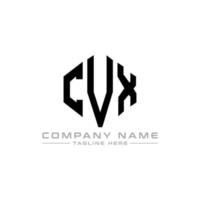 cvx lettera logo design con forma poligonale. cvx poligono e design del logo a forma di cubo. colore bianco e nero del modello di logo vettoriale esagonale cvx. monogramma cvx, logo aziendale e immobiliare.