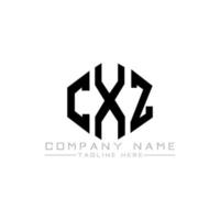 cxz lettera logo design con forma poligonale. cxz poligono e design del logo a forma di cubo. colori bianco e nero del modello di logo di vettore di esagono cxz. monogramma cxz, logo aziendale e immobiliare.