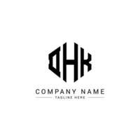 dhk lettera logo design con forma poligonale. dhk poligono e design del logo a forma di cubo. dhk esagono vettore logo modello colori bianco e nero. monogramma dhk, logo aziendale e immobiliare.