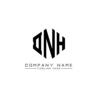 dnh lettera logo design con forma poligonale. dnh poligono e design del logo a forma di cubo. dnh modello di logo vettoriale esagonale colori bianco e nero. monogramma dnh, logo aziendale e immobiliare.