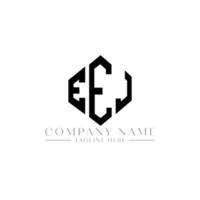 eej lettera logo design con forma poligonale. eej poligono e design del logo a forma di cubo. eej modello di logo vettoriale esagonale colori bianco e nero. eej monogramma, logo aziendale e immobiliare.