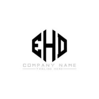 design del logo della lettera ehd con forma poligonale. ehd poligono e design del logo a forma di cubo. ehd esagono vettore logo modello colori bianco e nero. monogramma ehd, logo aziendale e immobiliare.