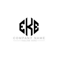 eke lettera logo design con forma poligonale. eke poligono e design del logo a forma di cubo. eke esagono logo modello vettoriale colori bianco e nero. monogramma eke, logo aziendale e immobiliare.