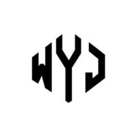 wyj lettera logo design con forma poligonale. wyj poligono e design del logo a forma di cubo. wyj esagonale modello logo vettoriale colori bianco e nero. monogramma wyj, logo aziendale e immobiliare.