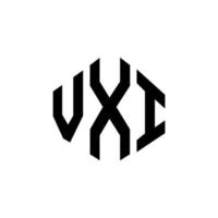 design del logo della lettera vxi con forma poligonale. design del logo a forma di poligono e cubo vxi. vxi modello di logo vettoriale esagonale colori bianco e nero. monogramma vxi, logo aziendale e immobiliare.