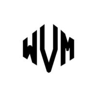design del logo della lettera wvm con forma poligonale. wvm poligono e design del logo a forma di cubo. wvm modello di logo vettoriale esagonale colori bianco e nero. monogramma wvm, logo aziendale e immobiliare.