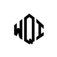 design del logo della lettera wqi con forma poligonale. wqi poligono e design del logo a forma di cubo. wqi modello di logo vettoriale esagonale colori bianco e nero. monogramma wqi, logo aziendale e immobiliare.