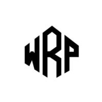 design del logo della lettera wrp con forma poligonale. wrp poligono e design del logo a forma di cubo. wrp modello di logo vettoriale esagonale colori bianco e nero. monogramma wrp, logo aziendale e immobiliare.