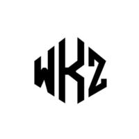 logo lettera wkz con forma poligonale. wkz poligono e design del logo a forma di cubo. wkz modello di logo vettoriale esagonale colori bianco e nero. monogramma wkz, logo aziendale e immobiliare.
