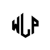 design del logo della lettera wlp con forma poligonale. wlp poligono e design del logo a forma di cubo. wlp esagonale modello logo vettoriale colori bianco e nero. monogramma wlp, logo aziendale e immobiliare.