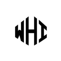 design del logo della lettera whi con forma poligonale. whi poligono e design del logo a forma di cubo. con i colori bianco e nero del modello di logo vettoriale esagonale. whi monogramma, logo aziendale e immobiliare.