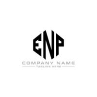 design del logo della lettera enp con forma poligonale. design del logo a forma di poligono e cubo enp. ENP esagono logo modello vettoriale colori bianco e nero. monogramma enp, logo aziendale e immobiliare.
