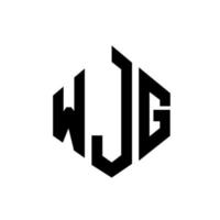 design del logo della lettera wjg con forma poligonale. wjg poligono e design del logo a forma di cubo. wjg esagono logo modello vettoriale colori bianco e nero. monogramma wjg, logo aziendale e immobiliare.