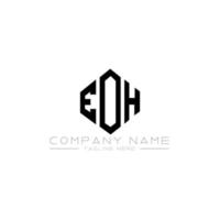 eoh lettera logo design con forma poligonale. eoh poligono e design del logo a forma di cubo. eoh esagono logo vettoriale modello colori bianco e nero. eoh monogramma, logo aziendale e immobiliare.