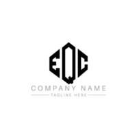design del logo della lettera eqc con forma poligonale. eqc poligono e design del logo a forma di cubo. eqc modello di logo vettoriale esagonale colori bianco e nero. monogramma eqc, logo aziendale e immobiliare.