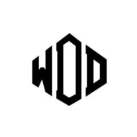 logo della lettera wdd con forma poligonale. wdd poligono e design del logo a forma di cubo. wdd modello di logo vettoriale esagonale colori bianco e nero. monogramma wdd, logo aziendale e immobiliare.