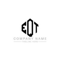 design del logo della lettera eqt con forma poligonale. eqt poligono e design del logo a forma di cubo. eqt modello di logo vettoriale esagonale colori bianco e nero. eqt monogramma, logo aziendale e immobiliare.