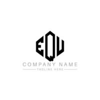 equ lettera logo design con forma poligonale. equ poligono e design del logo a forma di cubo. equ modello di logo vettoriale esagonale colori bianco e nero. equ monogramma, logo aziendale e immobiliare.