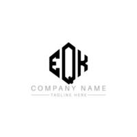 design del logo della lettera eqk con forma poligonale. eqk poligono e design del logo a forma di cubo. eqk modello di logo vettoriale esagonale colori bianco e nero. eqk monogramma, logo aziendale e immobiliare.