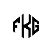 design del logo della lettera fkg con forma poligonale. fkg poligono e design del logo a forma di cubo. fkg modello di logo vettoriale esagonale colori bianco e nero. monogramma fkg, logo aziendale e immobiliare.