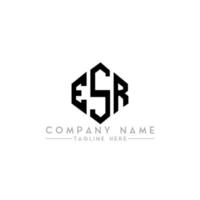 esr lettera logo design con forma poligonale. esr poligono e design del logo a forma di cubo. esr modello di logo vettoriale esagonale colori bianco e nero. monogramma esr, logo aziendale e immobiliare.