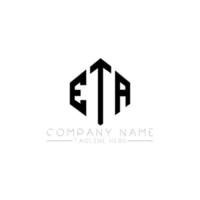 design del logo della lettera eta con forma poligonale. eta poligono e design del logo a forma di cubo. eta esagono modello logo vettoriale colori bianco e nero. monogramma eta, logo aziendale e immobiliare.