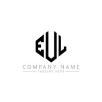 eul lettera logo design con forma poligonale. eul poligono e design del logo a forma di cubo. eul esagono logo modello vettoriale colori bianco e nero. eul monogramma, logo aziendale e immobiliare.