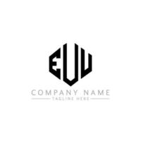 design del logo della lettera euu con forma poligonale. euu poligono e design del logo a forma di cubo. euu esagono logo modello vettoriale colori bianco e nero. monogramma euu, logo aziendale e immobiliare.