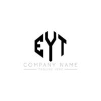 eyt lettera logo design con forma poligonale. eyt poligono e design del logo a forma di cubo. eyt modello di logo vettoriale esagonale colori bianco e nero. eyt monogramma, logo aziendale e immobiliare.