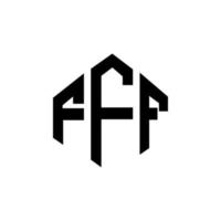 design del logo della lettera fff con forma poligonale. design del logo a forma di poligono e cubo fff. fff esagono logo modello vettoriale colori bianco e nero. monogramma fff, logo aziendale e immobiliare.