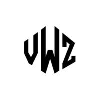 design del logo della lettera vwz con forma poligonale. vwz poligono e design del logo a forma di cubo. vwz modello di logo vettoriale esagonale colori bianco e nero. monogramma vwz, logo aziendale e immobiliare.