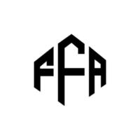 design del logo della lettera ffa con forma poligonale. ffa poligono e design del logo a forma di cubo. ffa esagonale modello logo vettoriale colori bianco e nero. monogramma ffa, logo aziendale e immobiliare.