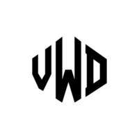 design del logo della lettera vwd con forma poligonale. design del logo a forma di poligono e cubo vwd. vwd modello di logo vettoriale esagonale colori bianco e nero. monogramma vwd, logo aziendale e immobiliare.