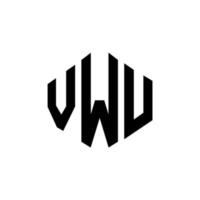 design del logo della lettera vwu con forma poligonale. vwu poligono e design del logo a forma di cubo. vwu modello di logo vettoriale esagonale colori bianco e nero. monogramma vwu, logo aziendale e immobiliare.